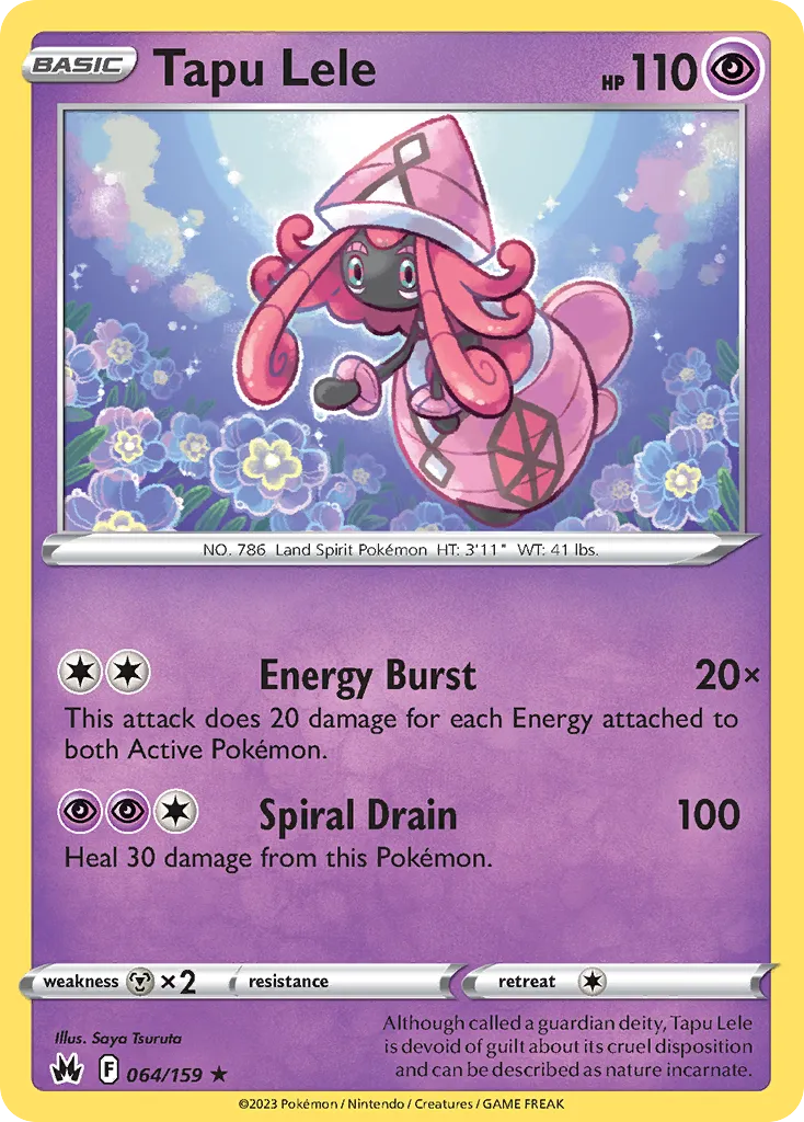 Tapu Lele #64, Crown Zenith Reverse Foil