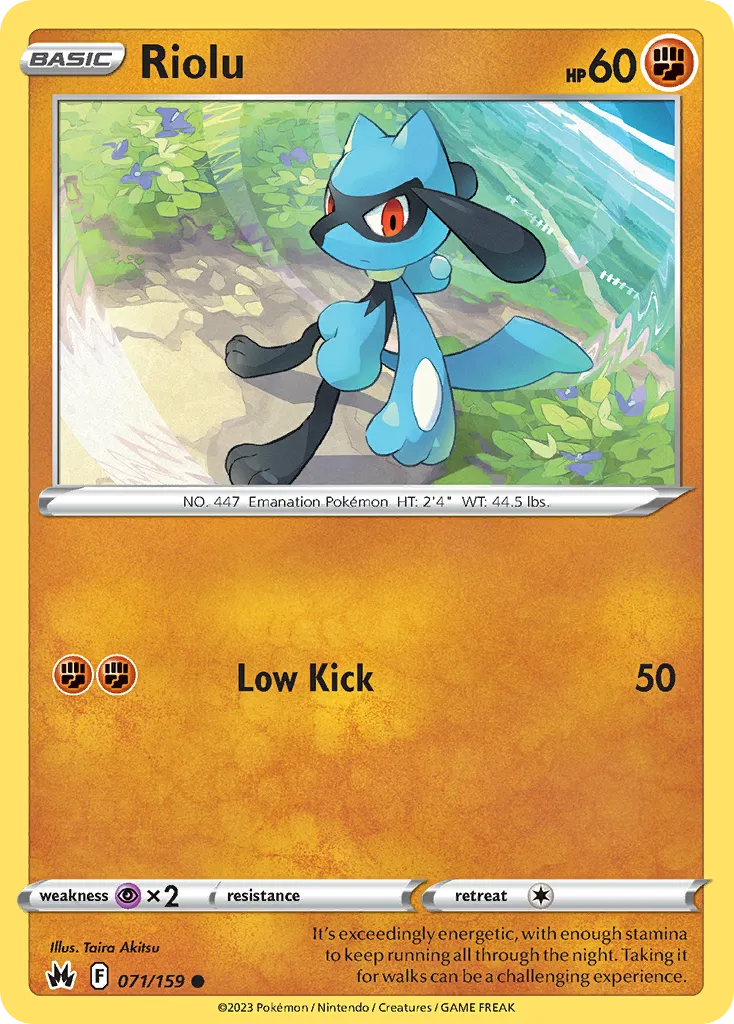 Riolu #71, Crown Zenith Reverse Foil
