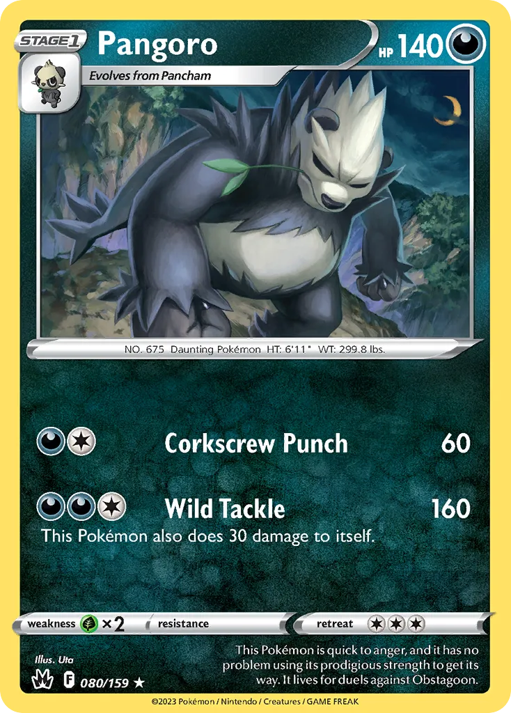 Pangoro #80, Crown Zenith Reverse Foil