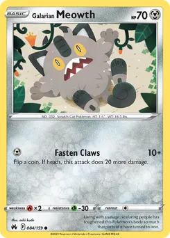 Galarian Meowth #84, Reverse Foil
