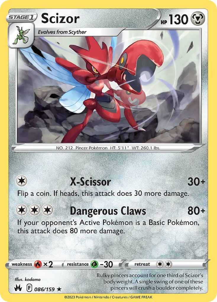 Scizor #86, Crown Zenith Reverse Foil