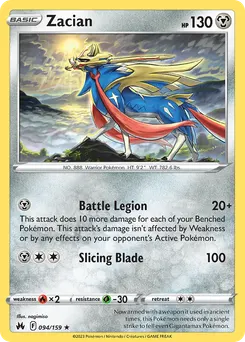 Zacian #94, Reverse Foil