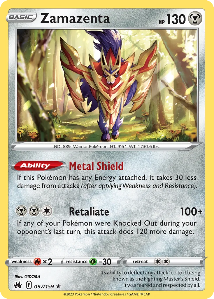 Zamazenta #97, Crown Zenith Reverse Foil