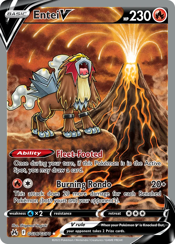 Entei V #GG36, Crown Zenith Galarian Gallery