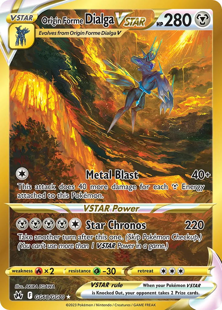 Origin Forme Dialga VSTAR #GG68, Crown Zenith Galarian Gallery Secret
