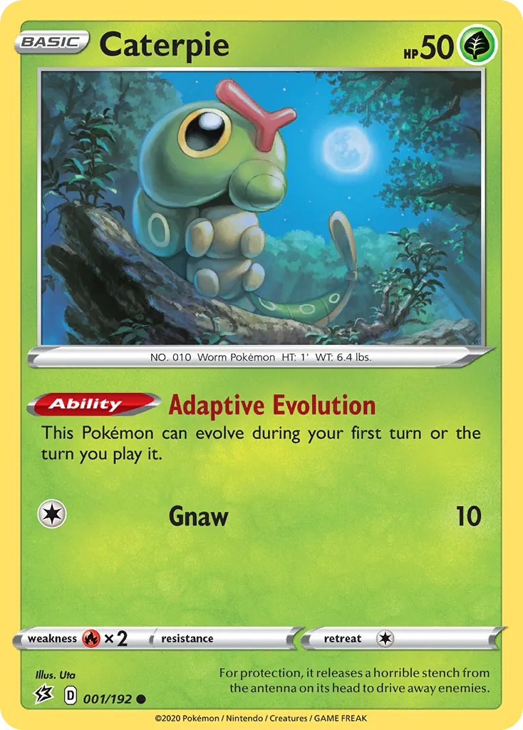 Caterpie #1, Rebel Clash Reverse Foil