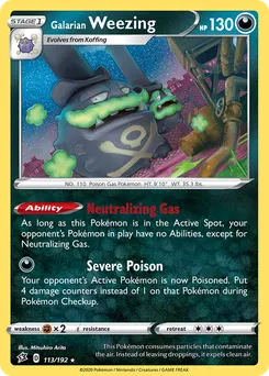 Galarian Weezing #113, Reverse Foil