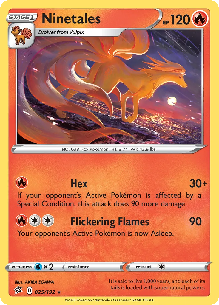 Ninetales #25, Rebel Clash Reverse Foil