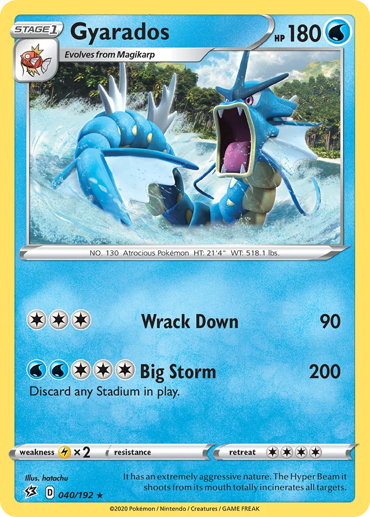 Gyarados #40, Rebel Clash Reverse Foil
