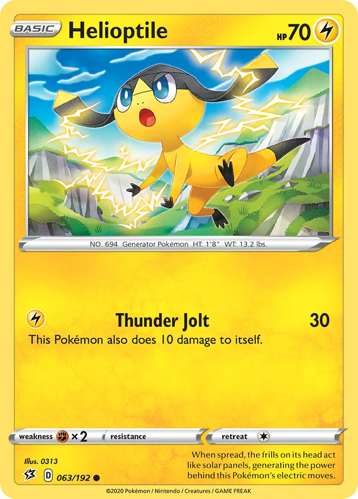 Helioptile #63, Rebel Clash Reverse Foil