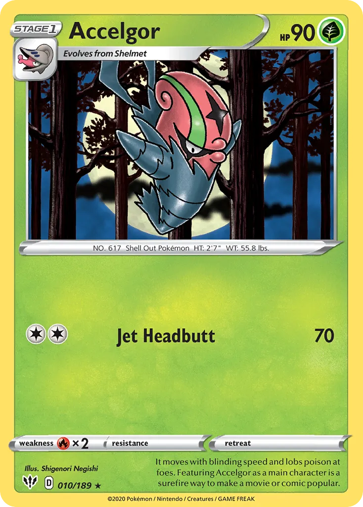 Accelgor #10, Darkness Ablaze Reverse Foil
