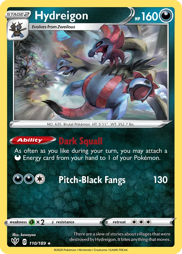 Hydreigon #110, Darkness Ablaze Thank You Stamp