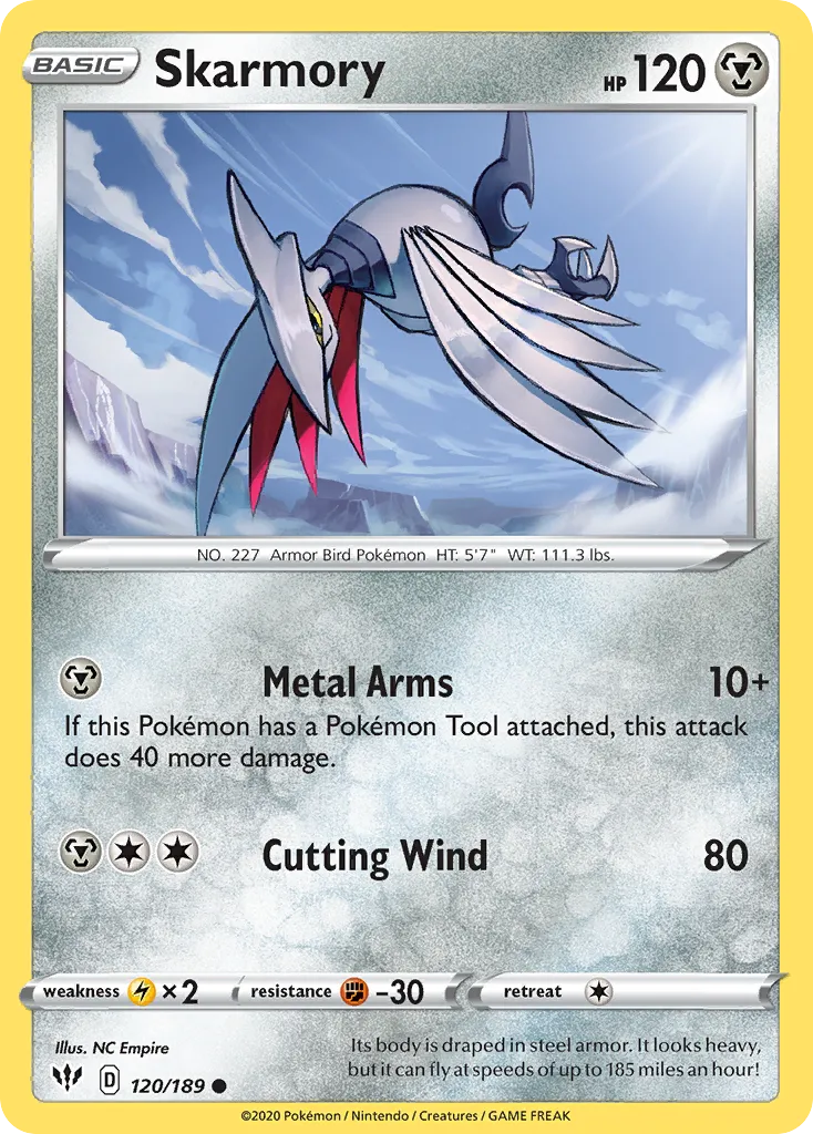 Skarmory #120, Darkness Ablaze Reverse Foil