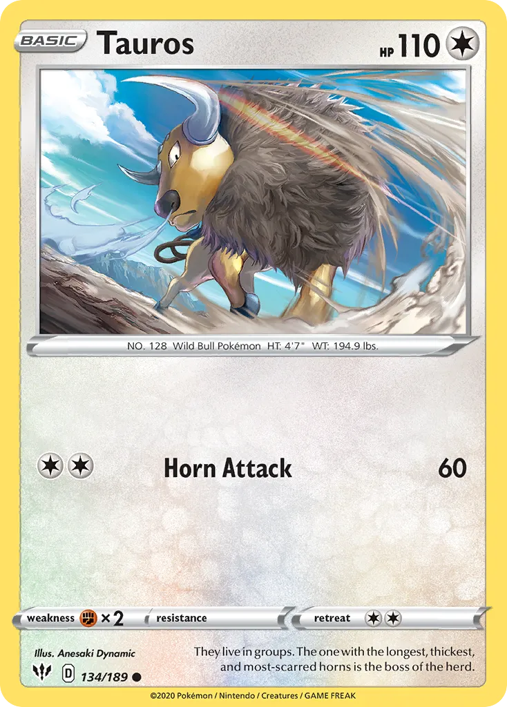 Tauros #134, Darkness Ablaze Reverse Foil