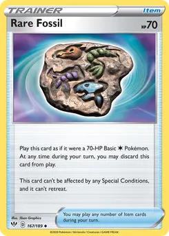 Rare Fossil #167, Reverse Foil