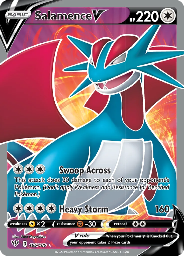 Salamence V #185, Darkness Ablaze