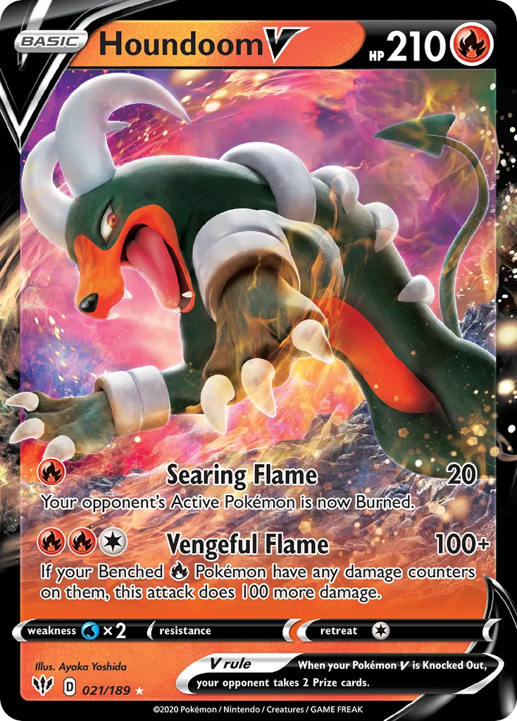 Houndoom V #21, Darkness Ablaze