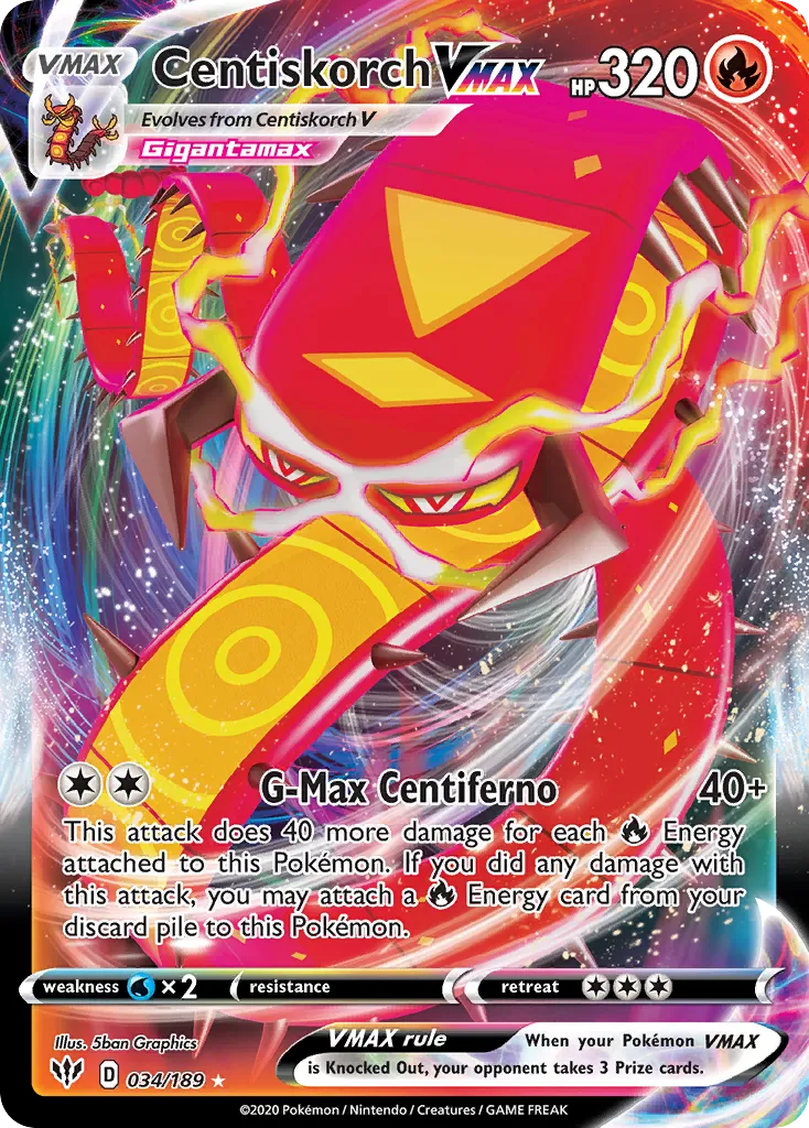 Centiskorch VMAX #34, Darkness Ablaze