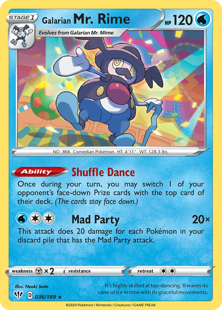 Galarian Mr. Rime #36, Darkness Ablaze Thank You Stamp