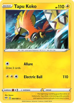 Tapu Koko #61, Reverse Foil