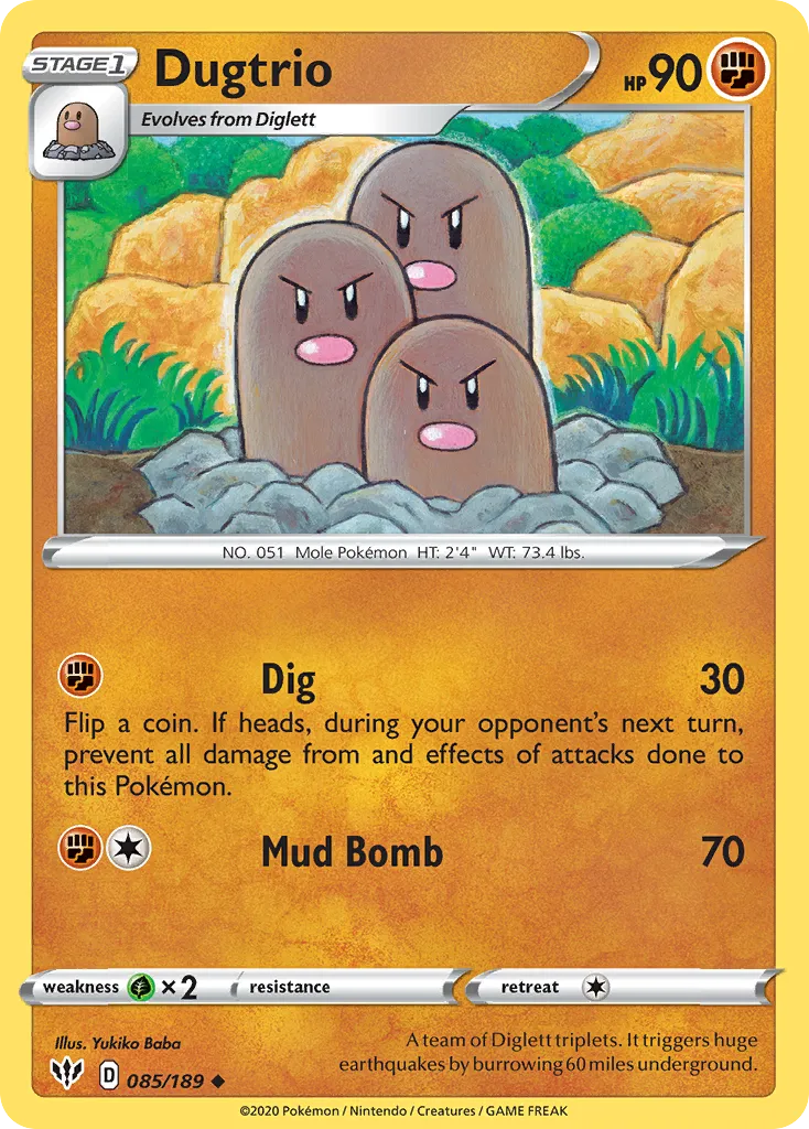 Dugtrio #85, Darkness Ablaze Reverse Foil