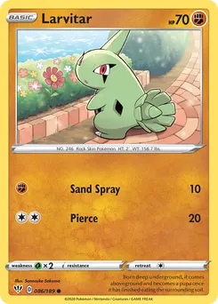 Larvitar #86, Reverse Foil