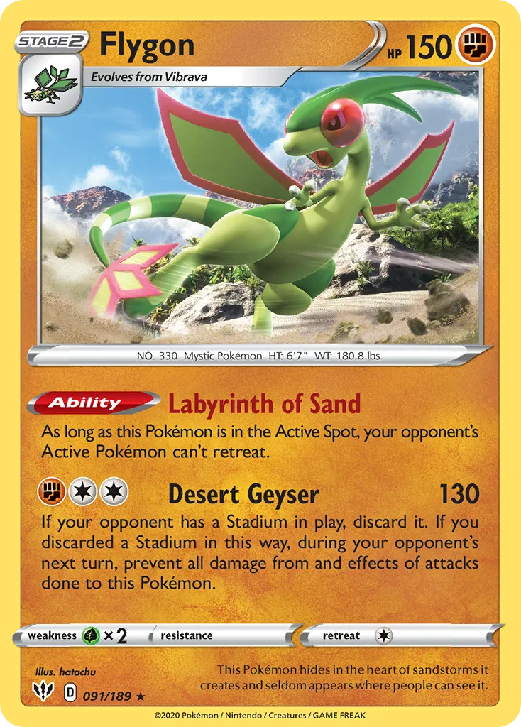 Flygon #91, Darkness Ablaze Reverse Foil
