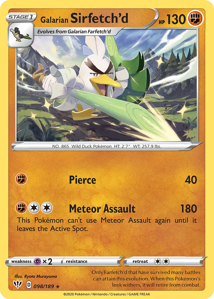 Galarian Sirfetch'd #98, Darkness Ablaze