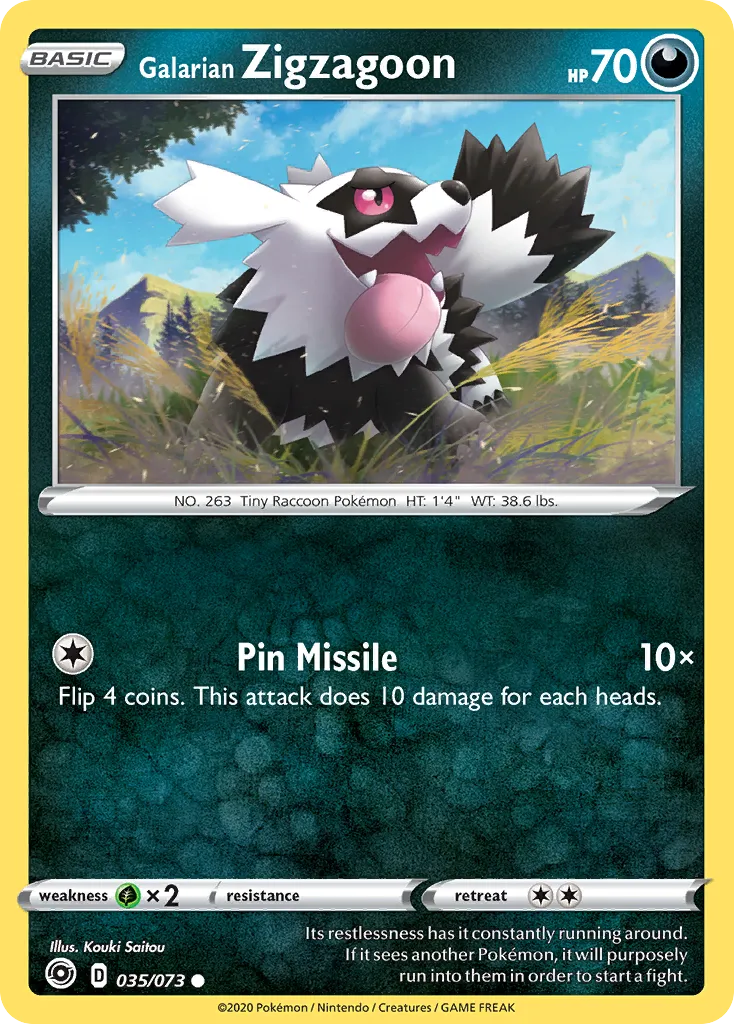 Galarian Zigzagoon #35, Champion's Path Reverse Foil