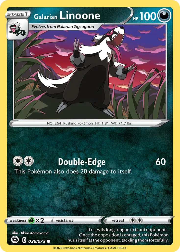 Galarian Linoone #36, Champion's Path Reverse Foil