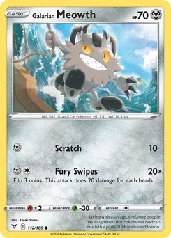 Galarian Meowth #112, Vivid Voltage