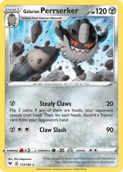 Galarian Perrserker #113, Reverse Foil