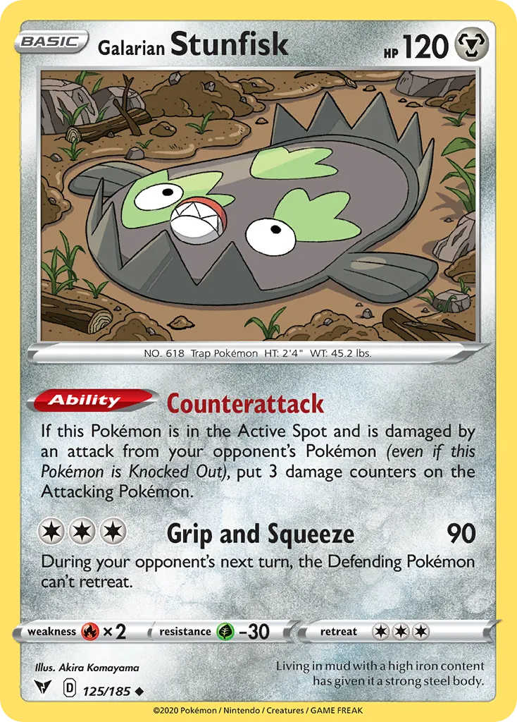 Galarian Stunfisk #125, Vivid Voltage Reverse Foil