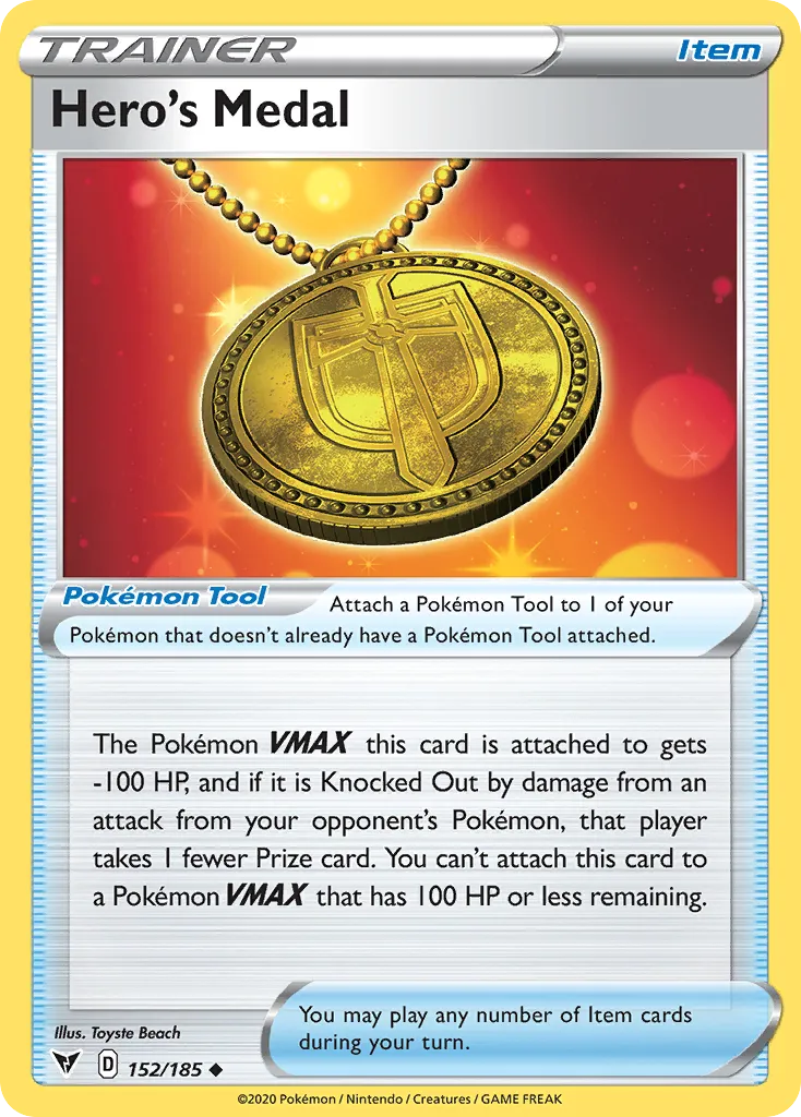 Hero's Medal #152, Vivid Voltage Reverse Foil