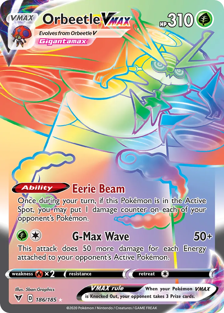 Orbeetle VMAX #186, Vivid Voltage Secret