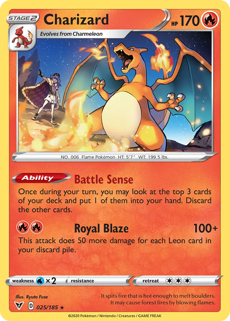Charizard #25, Vivid Voltage Reverse Foil