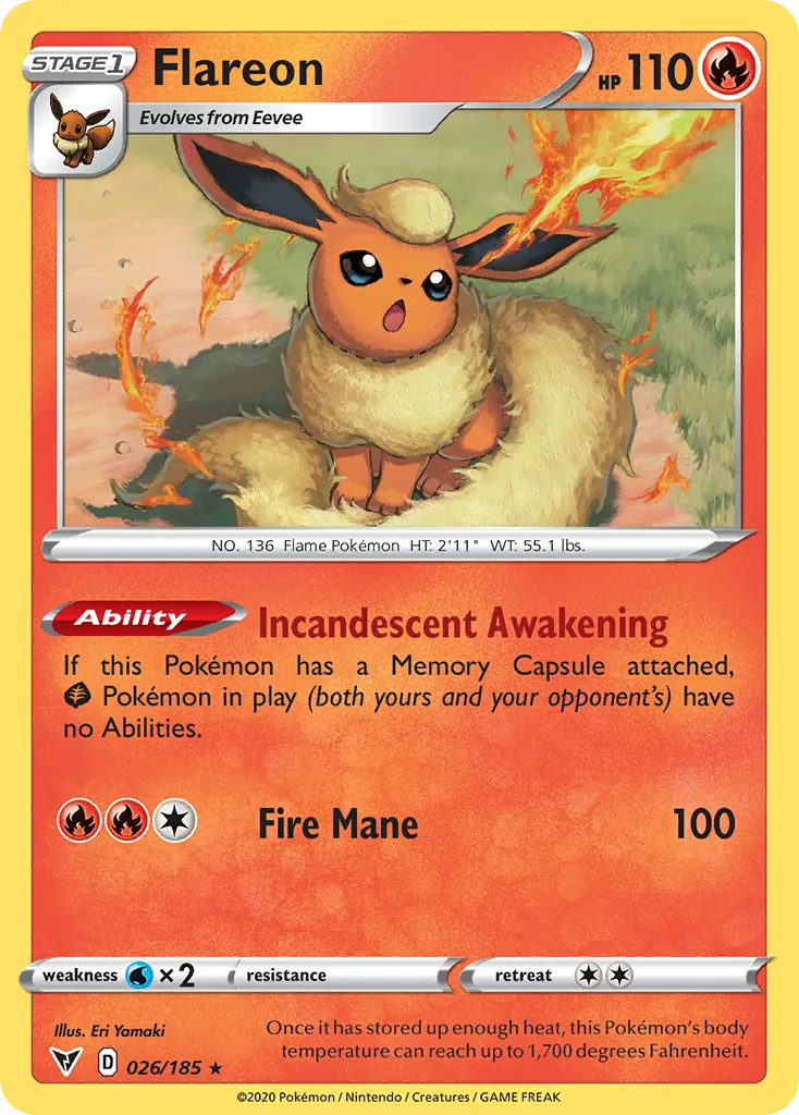 Flareon #26, Vivid Voltage Reverse Foil