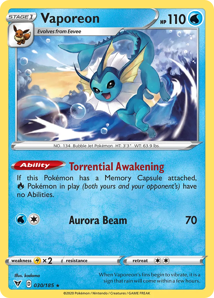 Vaporeon #30, Vivid Voltage