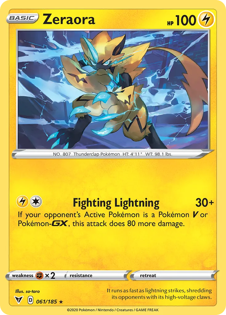 Zeraora #61, Vivid Voltage 2023 Sword & Shield Knock Out Collection
