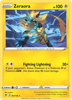 Zeraora #61, 2023 Sword & Shield Knock Out Collection