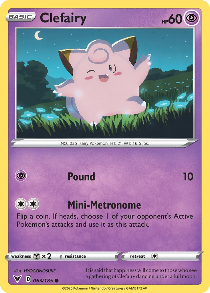 Clefairy #63, Vivid Voltage Reverse Foil
