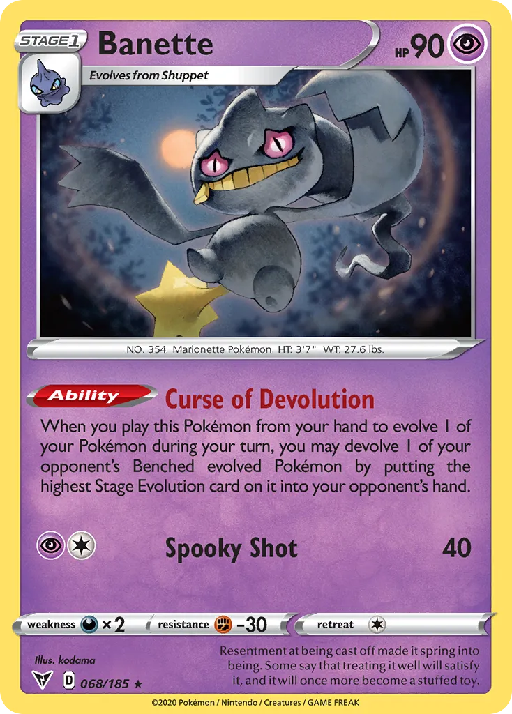 Banette #68, Vivid Voltage Reverse Foil