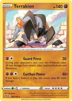 Terrakion #92, Reverse Foil