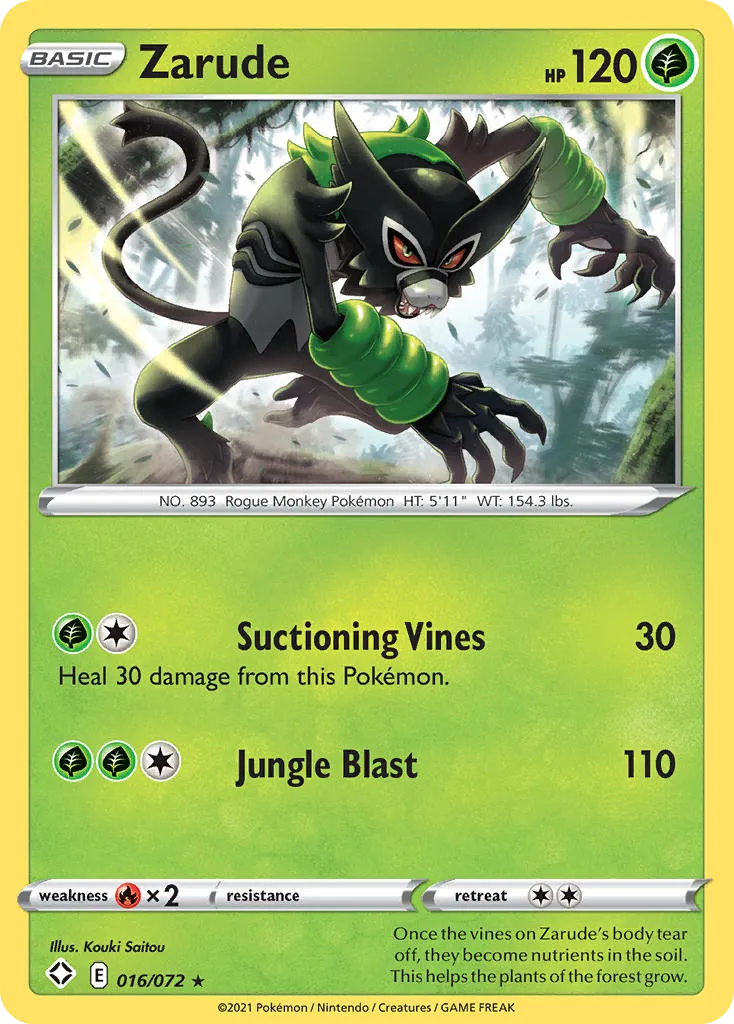Zarude #16, Shining Fates Reverse Foil