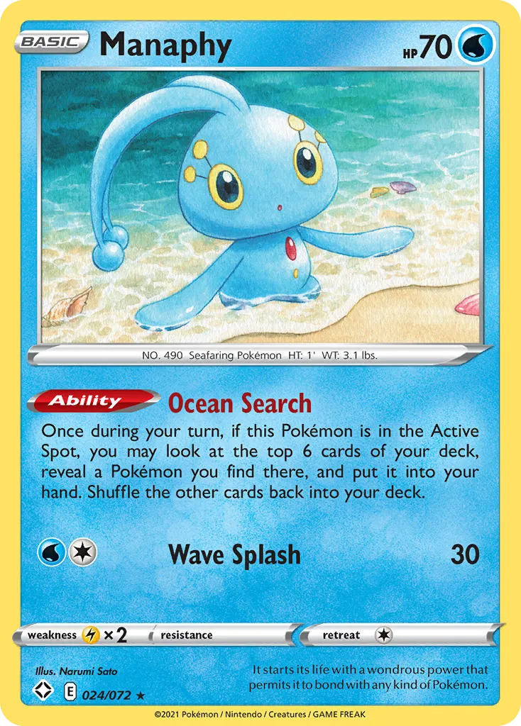 Manaphy #24, Shining Fates Reverse Foil