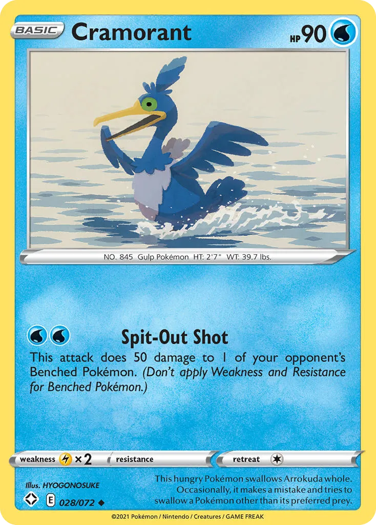 Cramorant #28, Shining Fates Reverse Foil