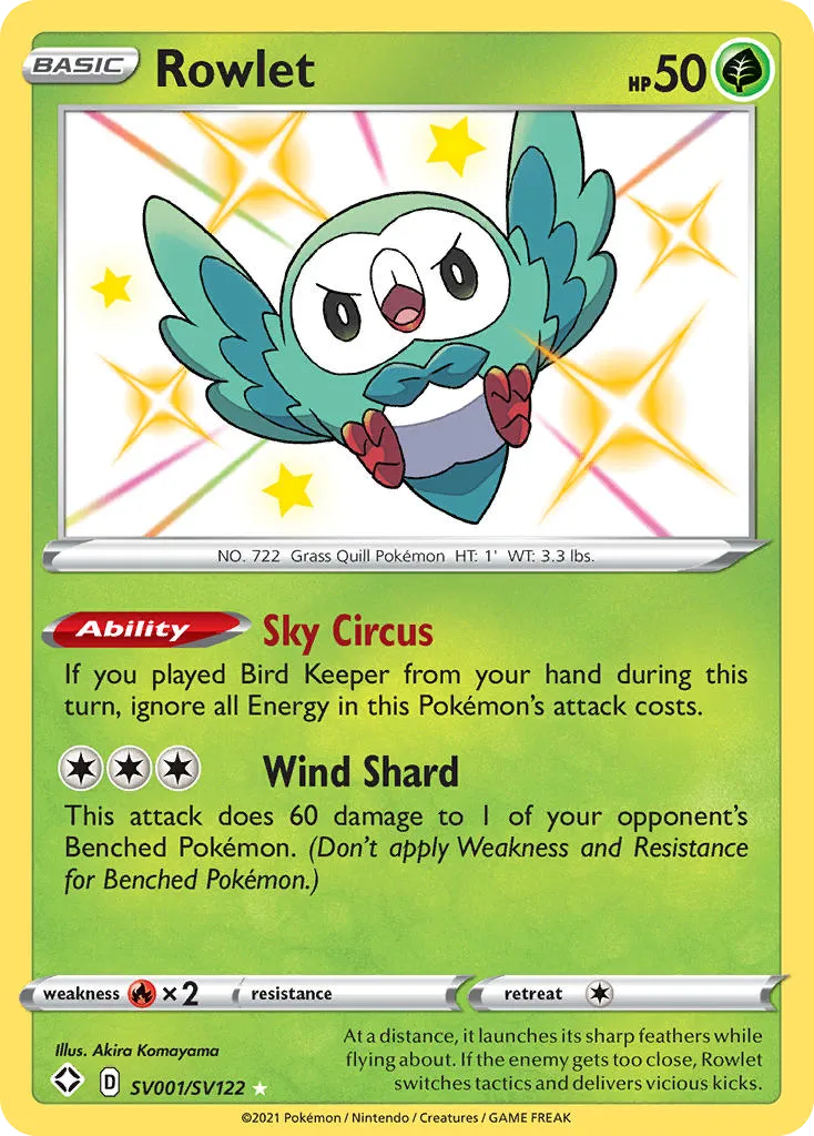 Rowlet #SV001, Shining Fates Shiny Vault