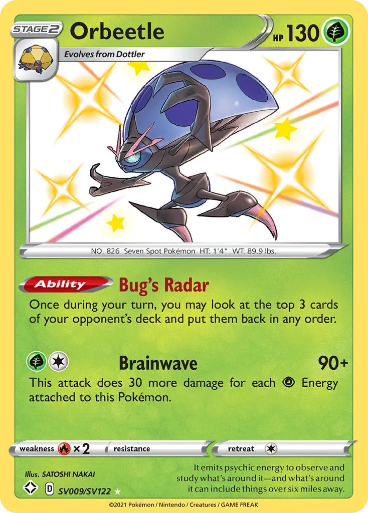 Orbeetle #SV009, Shining Fates Shiny Vault