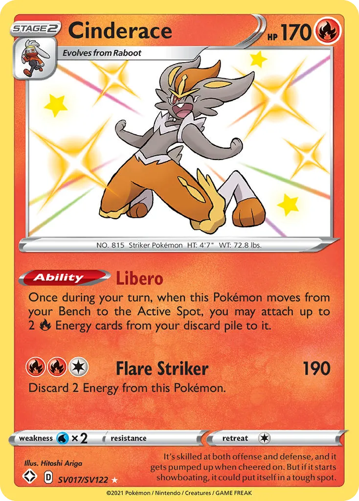 Cinderace #SV017, Shining Fates Shiny Vault