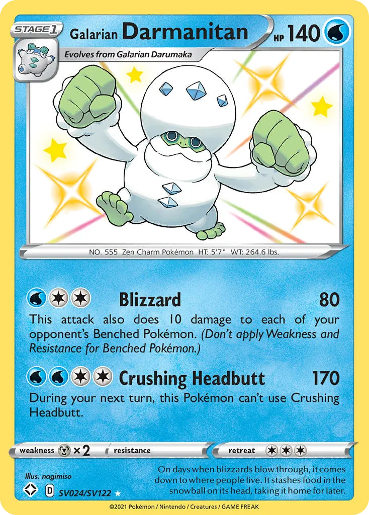 Galarian Darmanitan #SV024, Shining Fates Shiny Vault